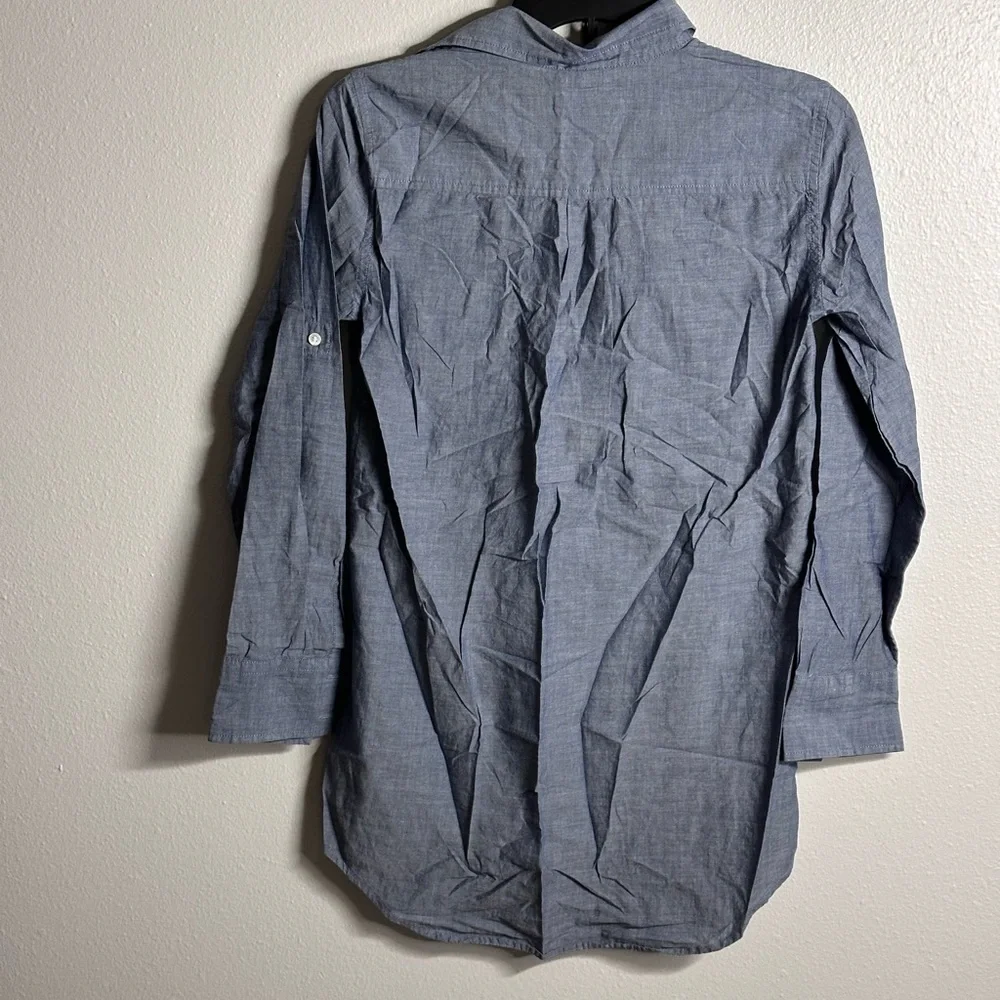 J.Crew Women Chambray Denim Blouse‎ Tunic Size XXS